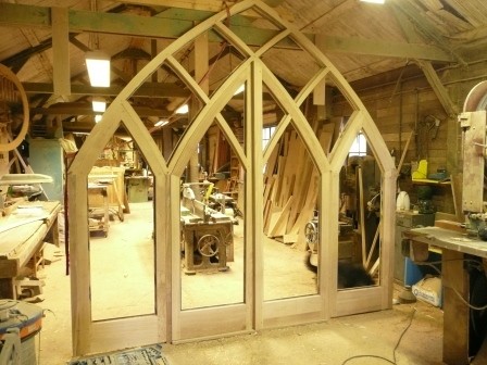 Window frame in workshop